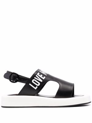 Love Moschino logo-print open-toe sandals - Black