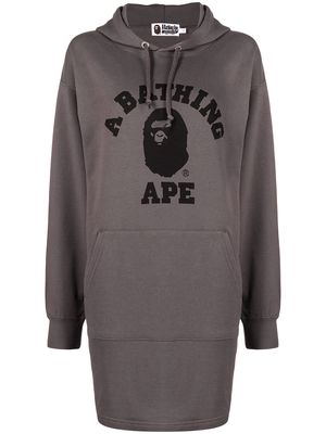 A BATHING APE® logo-print hoodie dress - Grey