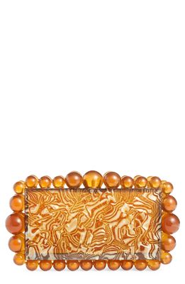 Cult Gaia Eos Beaded Acrylic Box Clutch in Auburn