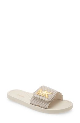 MICHAEL Michael Kors MK Logo Slide Sandal in Ecru