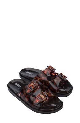 Melissa Double Strap Slide Sandal in Brown/Tortoise