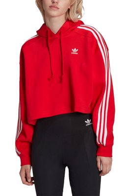 adidas Short Fleece Hoodie in Vivid Red