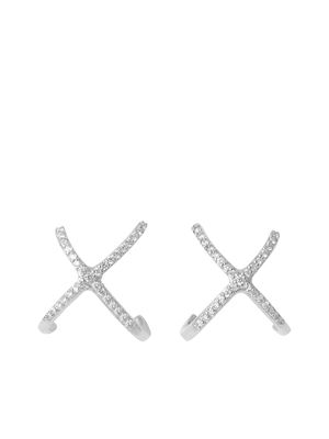 THE ALKEMISTRY 18kt white gold Aria diamond crossover earrings