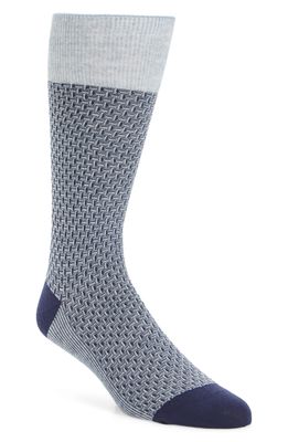 Cole Haan Dog Bone Texture Crew Socks in Marine Blue