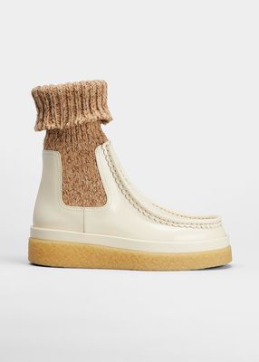 Jamie Leather Wool Sock Booties
