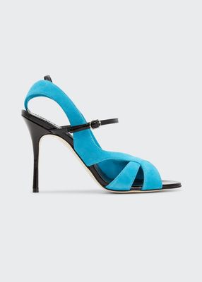 Parado Mixed Leather Stiletto Sandals