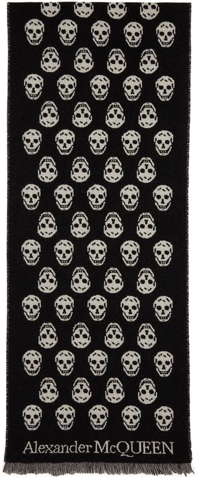 Alexander McQueen Black Reversible Skull Scarf