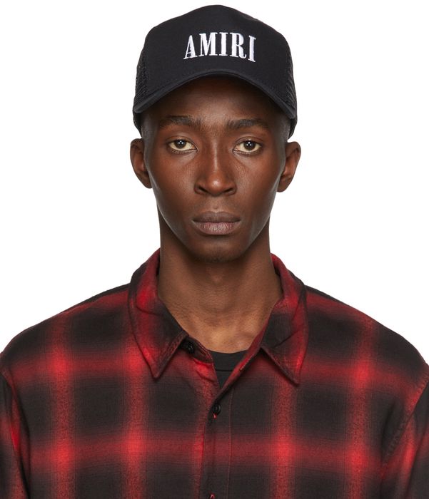 AMIRI Black Core Logo Trucker Cap