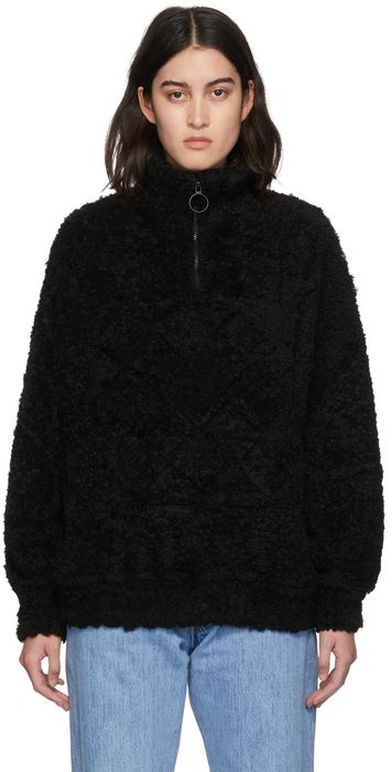 Opening Ceremony Black Teddy Anorak Half-Zp Sweater