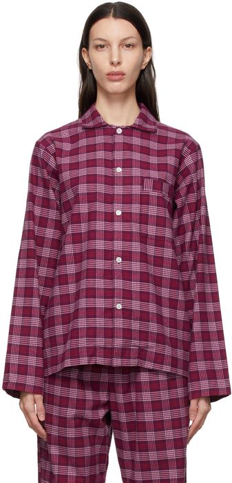 Tekla Pink Flannel Sleep Shirt