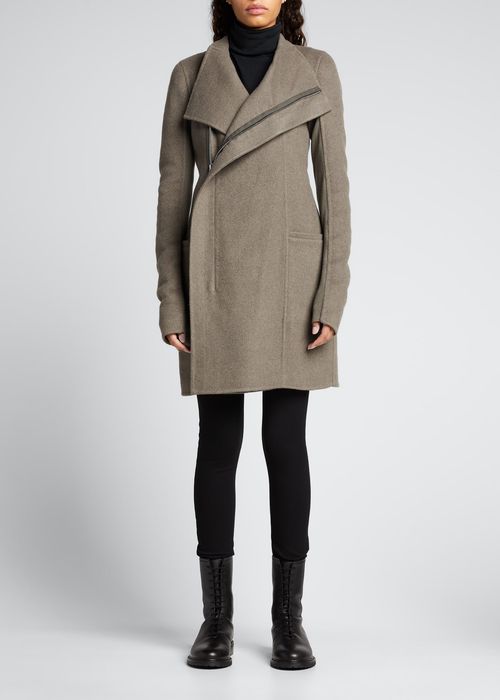 Eileen Funnel-Neck Cashmere Coat