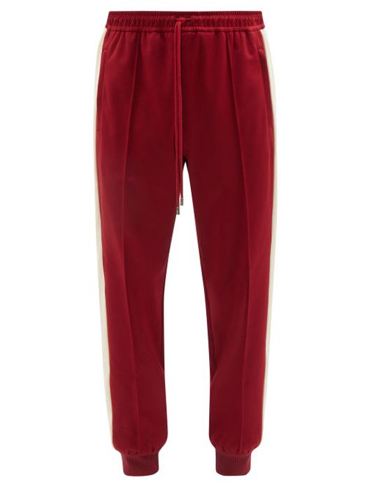 Gucci - Logo-print Cotton-jersey Track Pants - Mens - Burgundy Multi Gucci - Logo-print Cotton-jersey Track Pants - Mens - Burgundy Multi