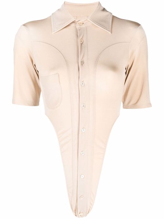 Ninamounah cut out-detail button-up shirt - Neutrals