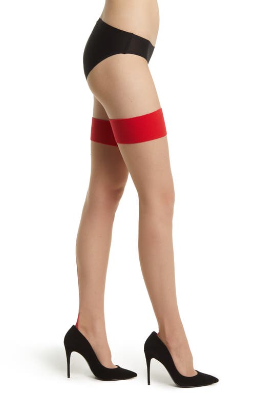 Bluebella Plain Top Seamed Stockings in Pink