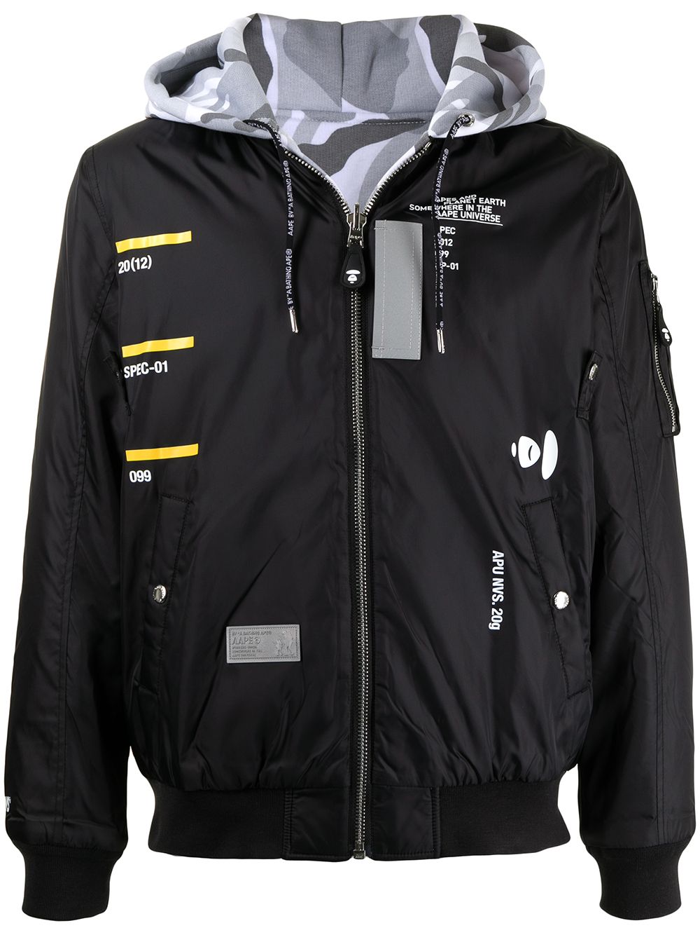 AAPE BY *A BATHING APE® layered bomber jacket - Black