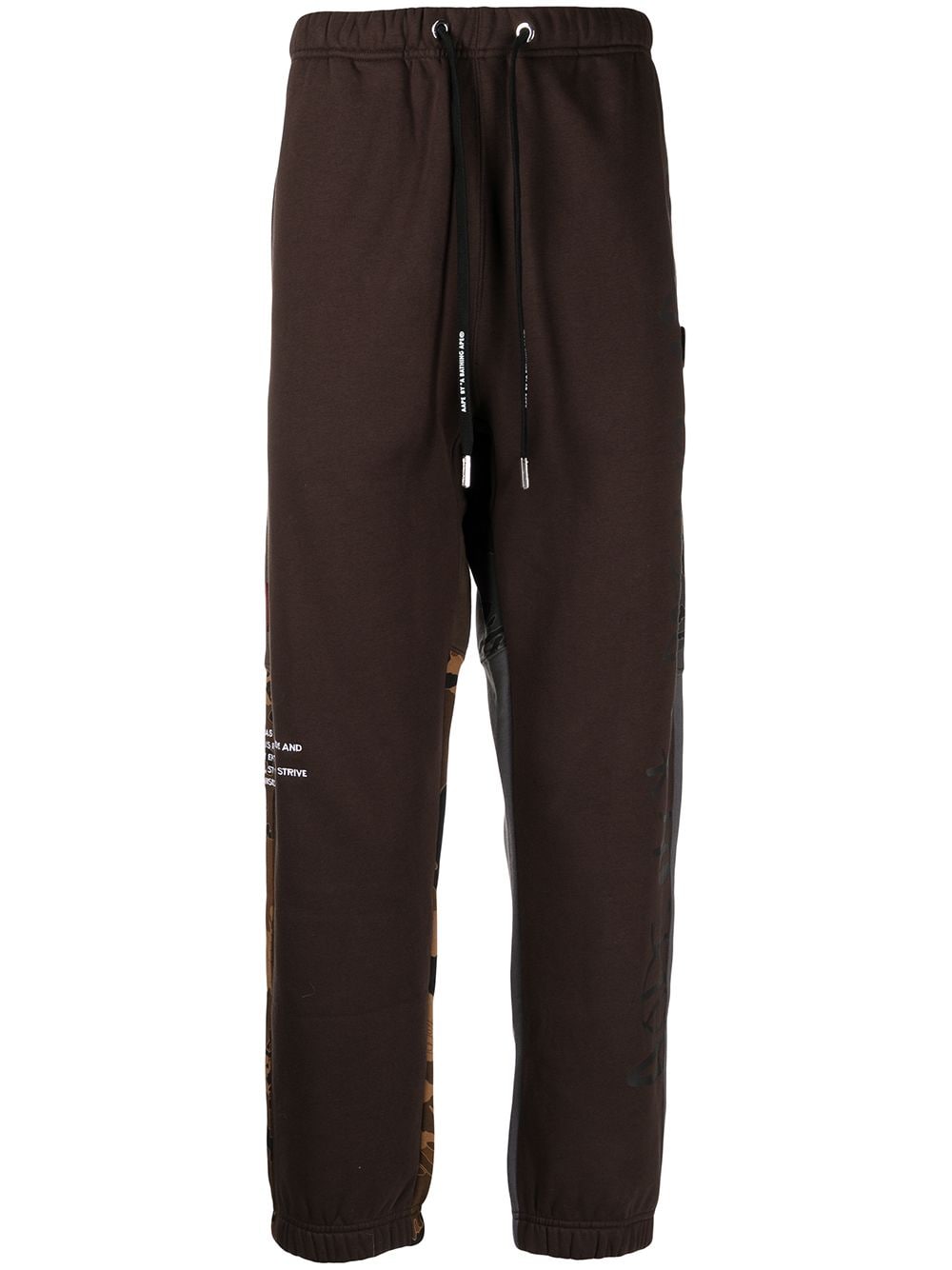 AAPE BY *A BATHING APE® patchwork tapered track pants - Brown