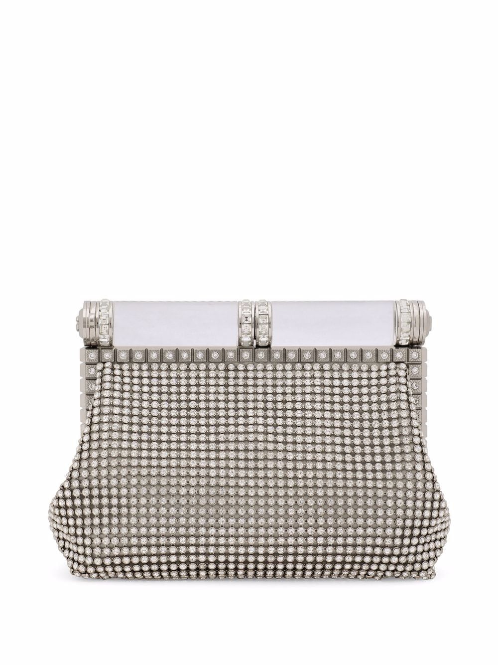 Dolce & Gabbana Bubù crystal-embellished clutch bag - Silver