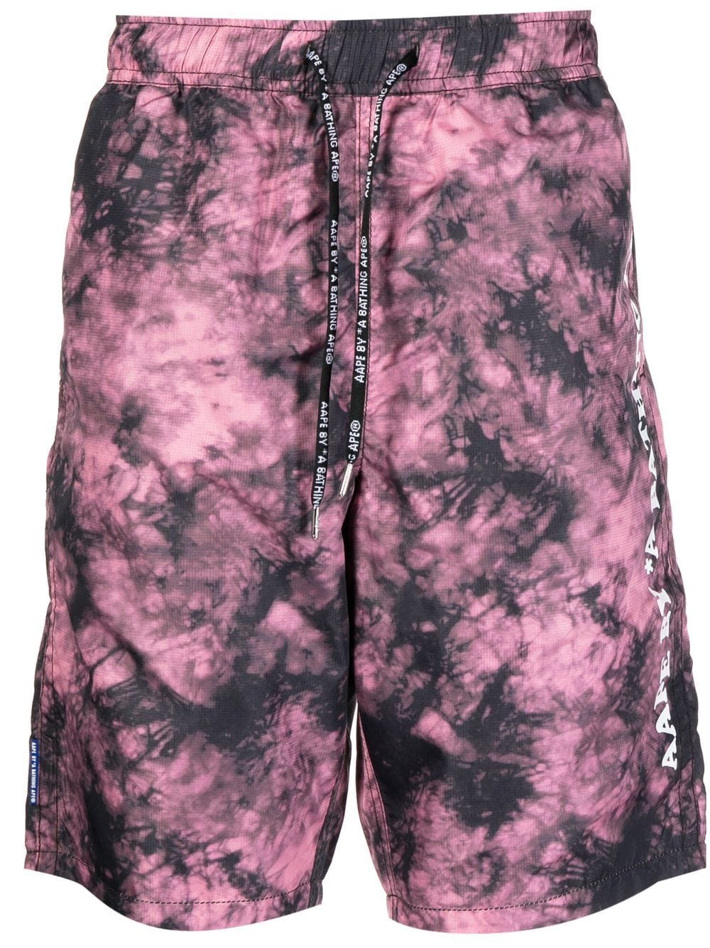 AAPE BY *A BATHING APE® logo-print tie-dye shorts - Purple