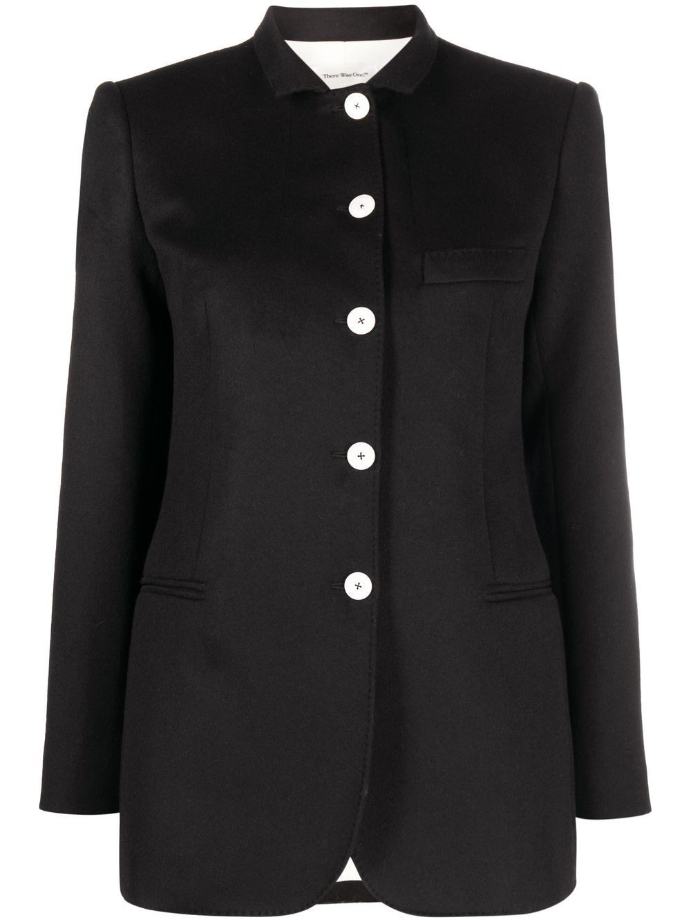 There Was One single-breasted wool-blend blazer - Black