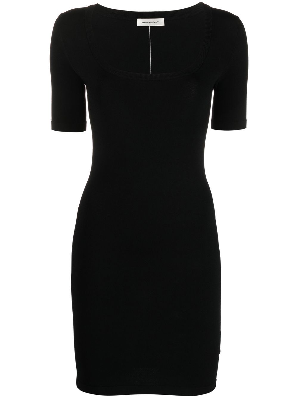 There Was One short-sleeved knitted mini dress - Black