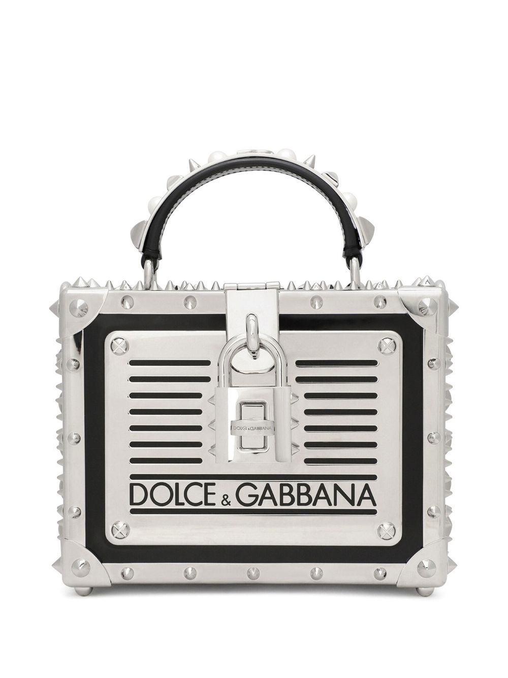 Dolce & Gabbana Dolce Box studded top-handle bag - Grey
