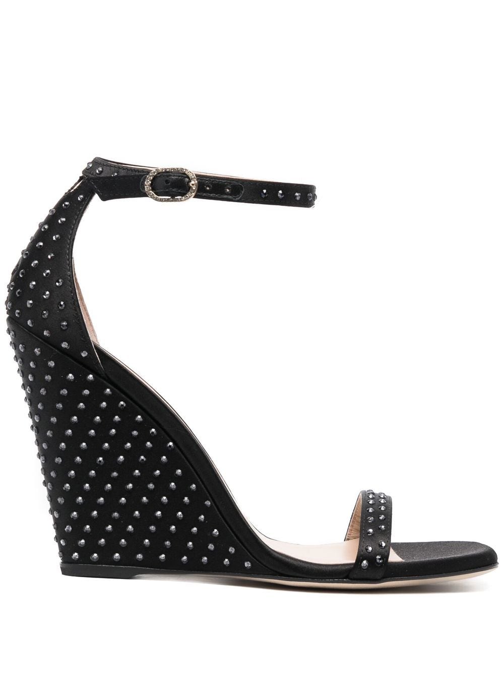 Stuart Weitzman 100mm crystal-embellished sandals - Black