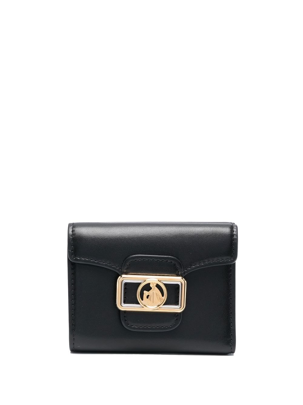 Lanvin small logo-plaque leather purse - Black