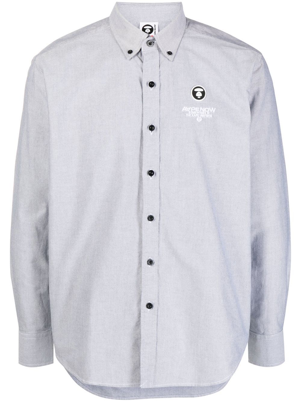 AAPE BY *A BATHING APE® logo-patch long-sleeved shirt - Grey