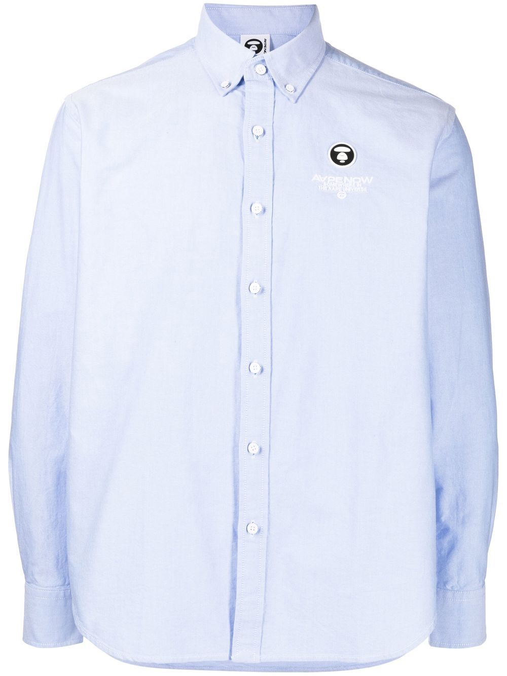 AAPE BY *A BATHING APE® logo-embroidered button-down shirt - Blue