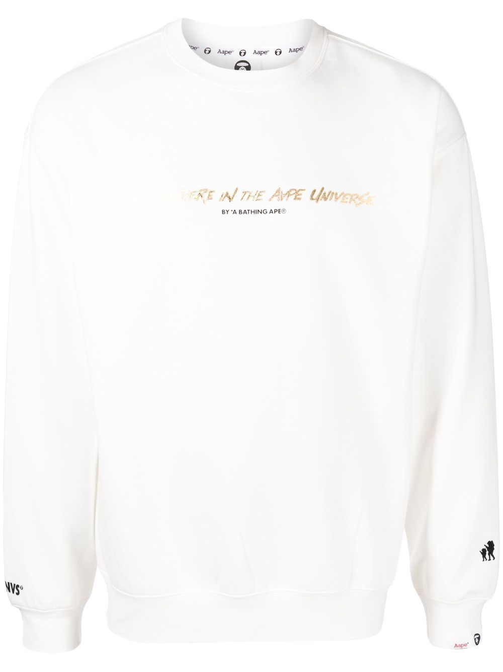 AAPE BY *A BATHING APE® metallic text-print sweatshirt - White
