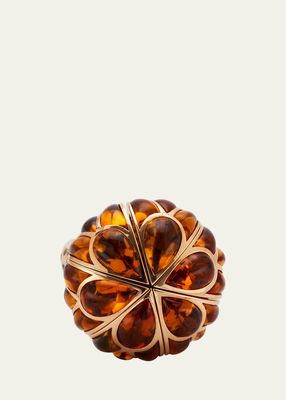 18k Rose Gold Diamond and Citrine Ring