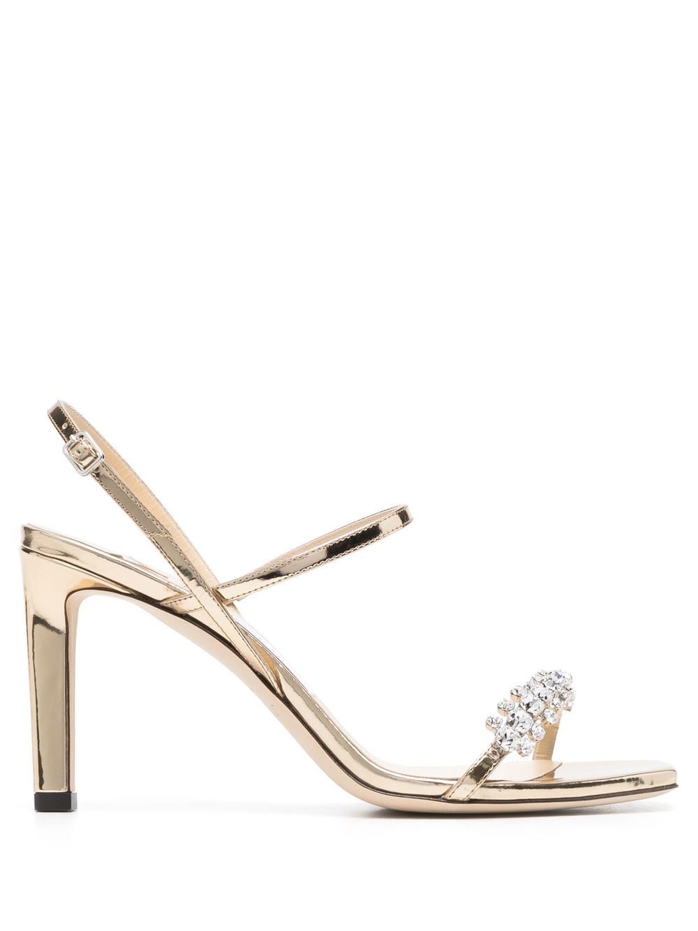 Jimmy Choo Meira 100mm crystal-embellished sandals - Gold
