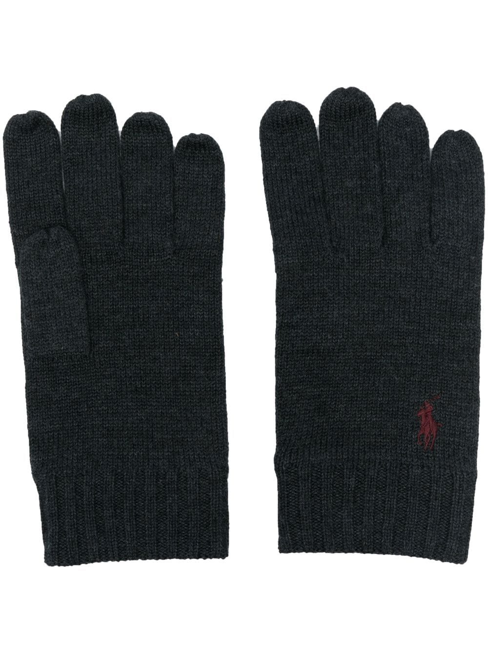 Polo Ralph Lauren logo-embroidered wool gloves - Grey
