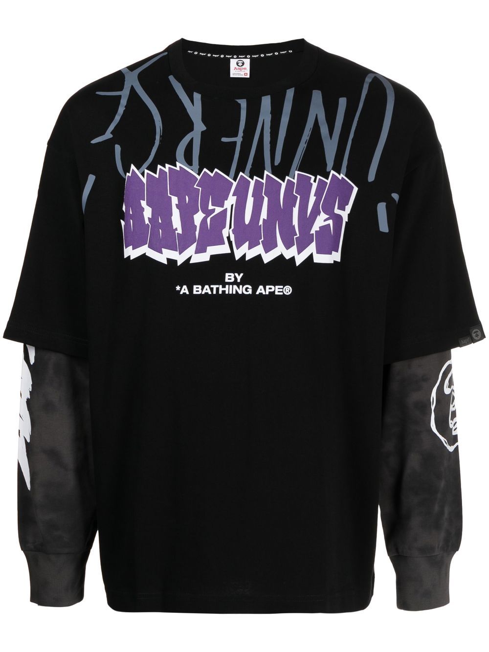 AAPE BY *A BATHING APE® logo-print T-shirt - Black