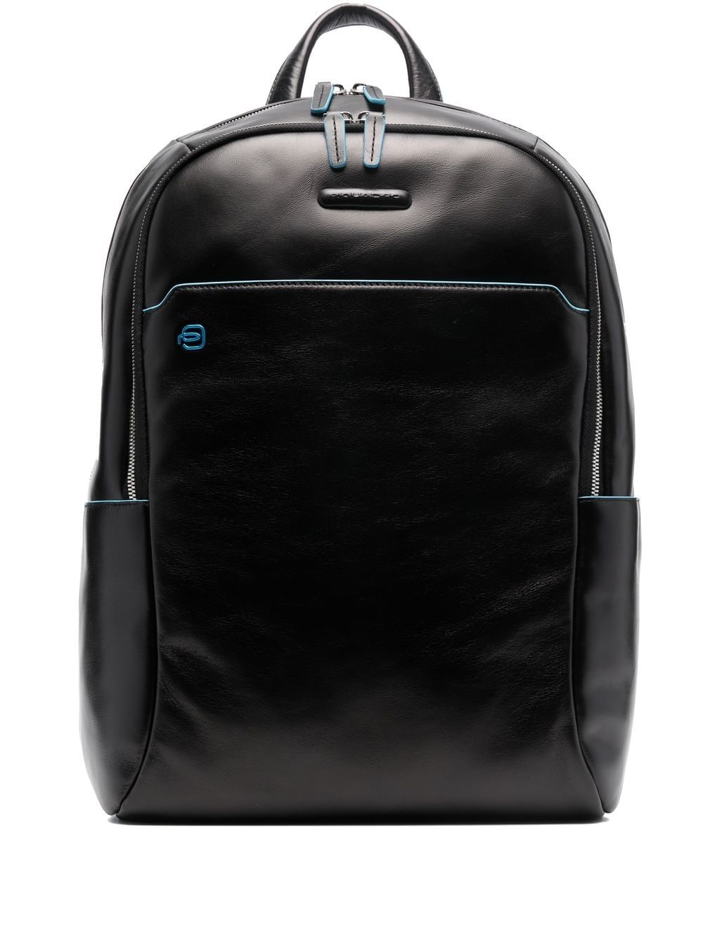 PIQUADRO leather logo-patch backpack - Black