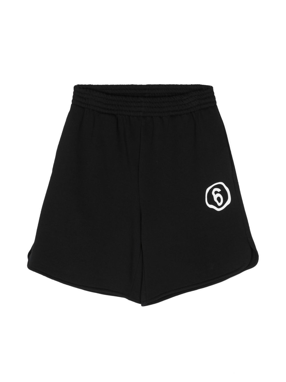 MM6 Maison Margiela Kids number-print cotton shorts - Black