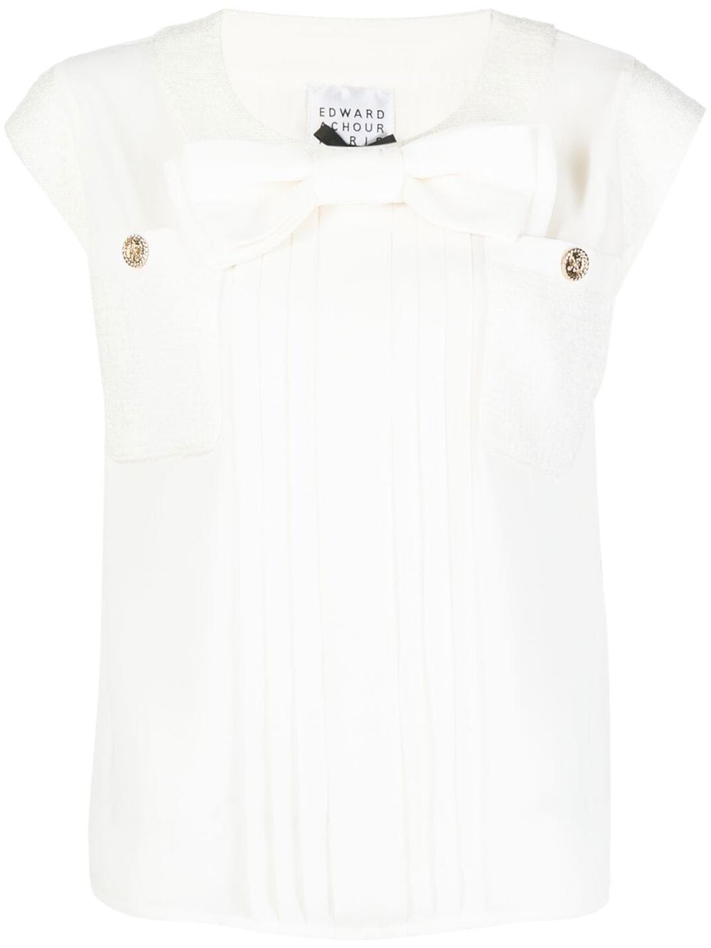 Edward Achour Paris bow-detail top - White