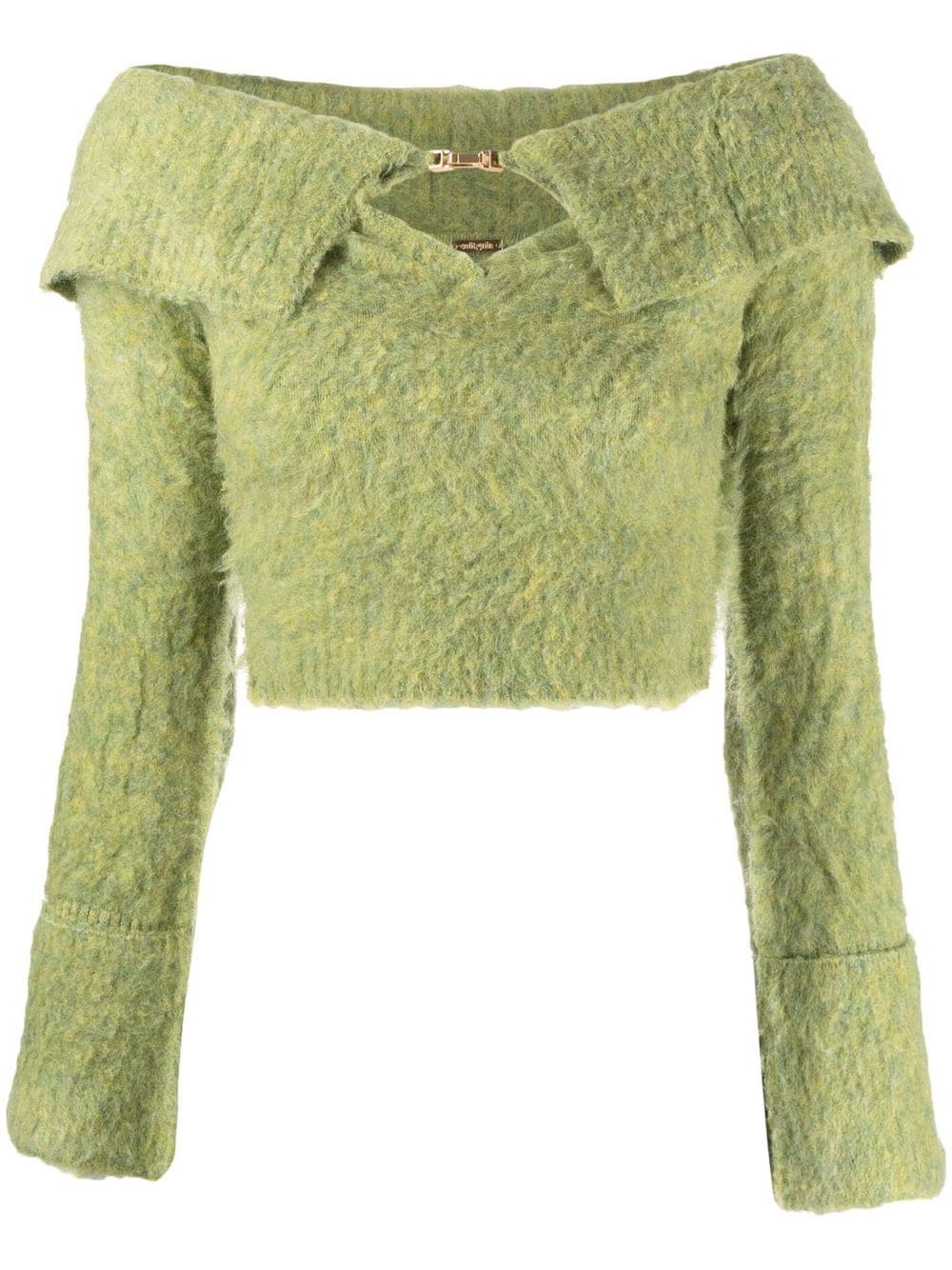 Cult Gaia Audie off-shoulder knitted top - Green