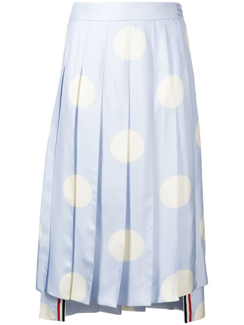 Thom Browne polka-dot print pleated silk skirt - Blue