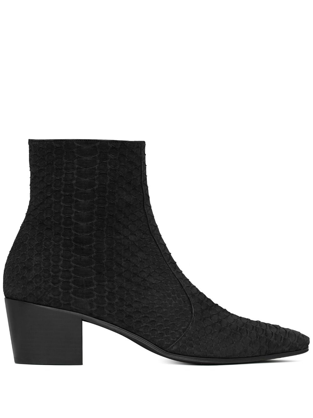 Saint Laurent Vassili 60mm crocodile-effect boots - Black