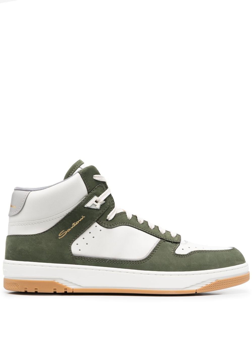 Santoni logo-print hi-top sneakers - White