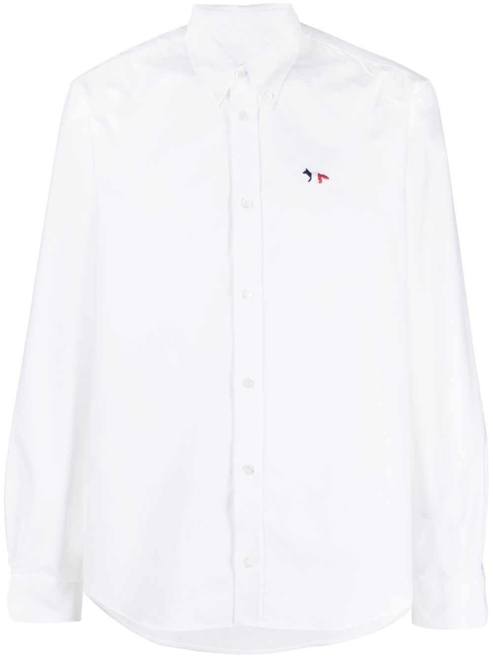 Maison Kitsuné fox-patch cotton shirt - White