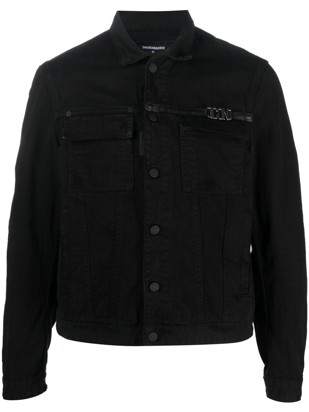 Dsquared2 logo-plaque denim jacket - Black