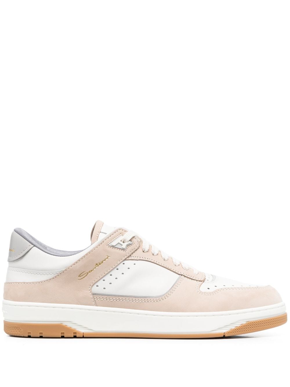 Santoni Haniel panelled leather sneakers - White