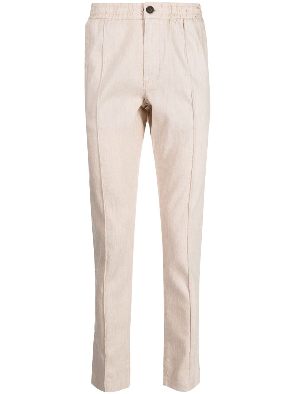 Michael Kors cotton-linen blend pintuck trousers - Neutrals