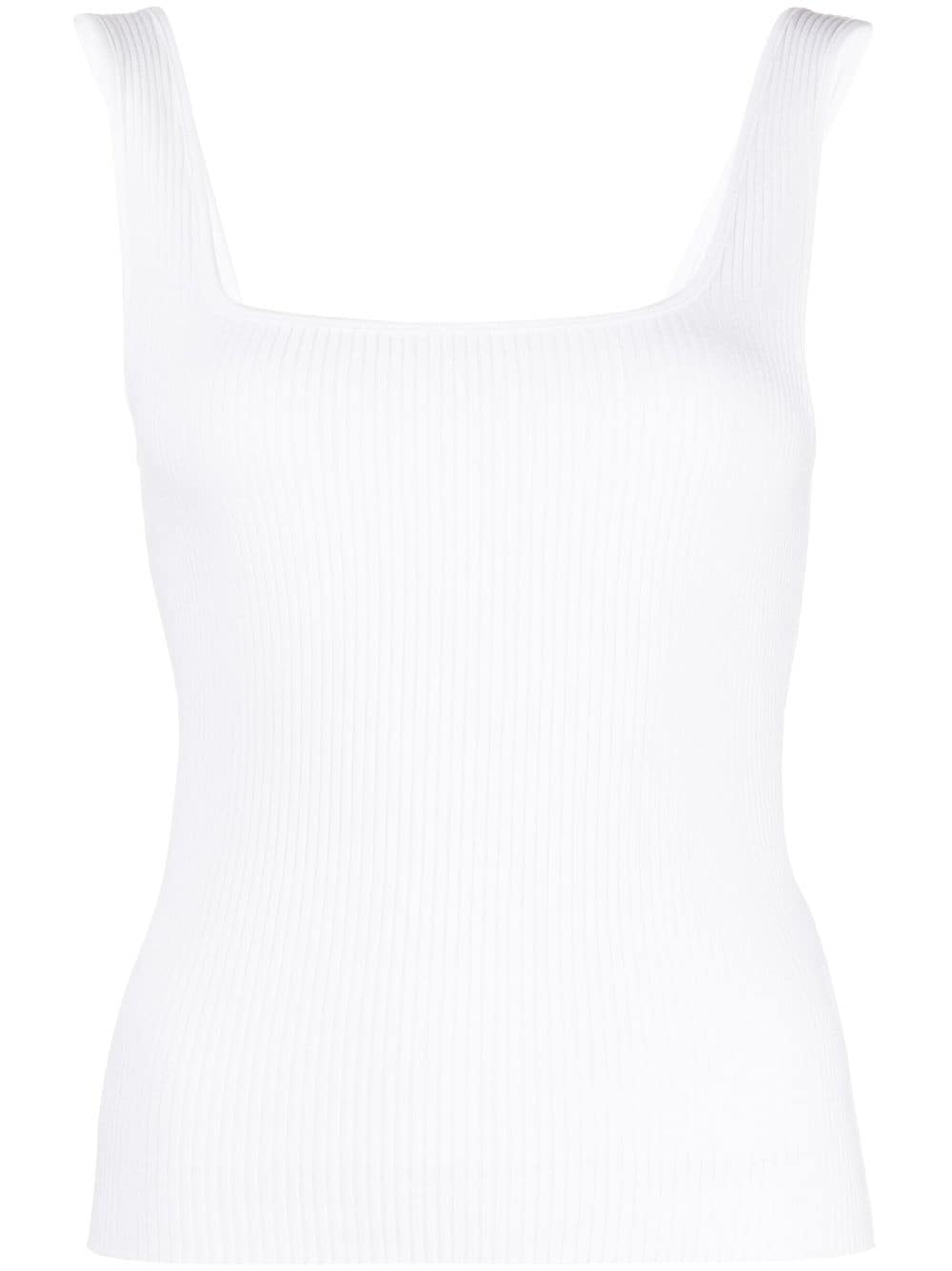 Vince square-neck ribbed tank top - White