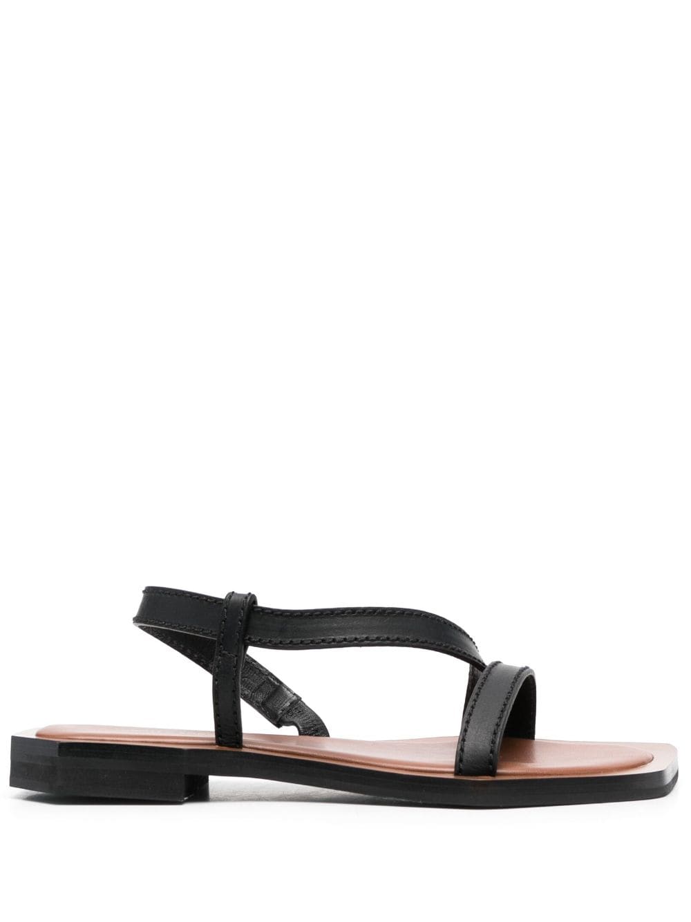 Wales Bonner asymmetric leather sandals - Black