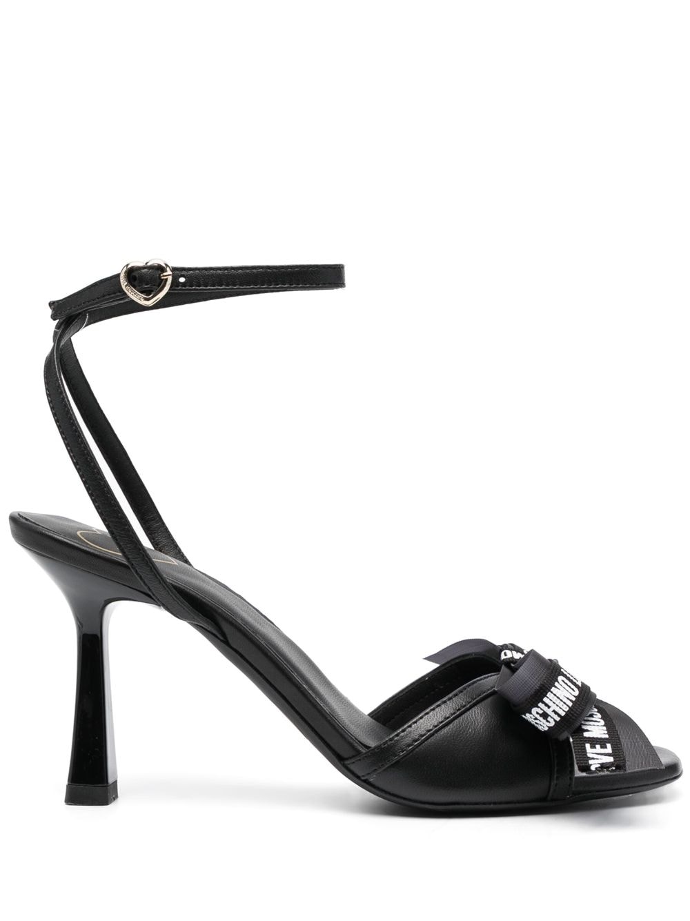 Love Moschino 90mm logo-print oversized-bow sandals - Black