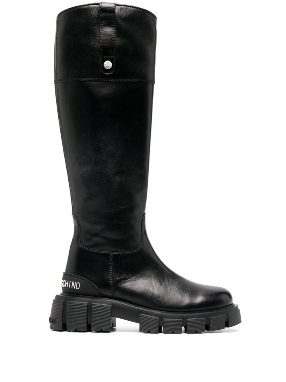 Love Moschino logo-print chunky sole boots - Black