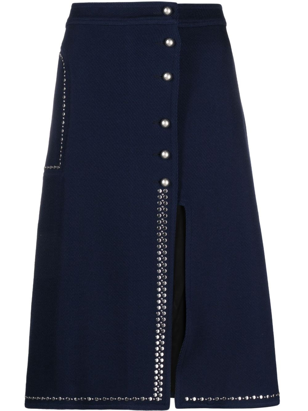 Wales Bonner studded A-line skirt - Blue